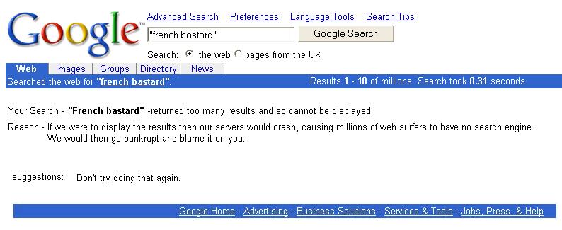 Googleing for french basterd