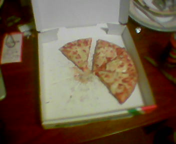 A half eatten pizza
